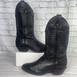 Boulet 9502 Men's Cowboy Boots 8E Sporty Black Deer Tan Leather‎ Western Canada